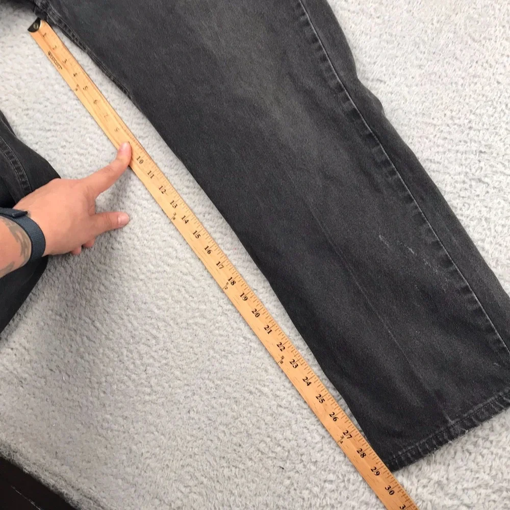 Levis 505 Jeans Mens 42 Washed Black Regular Straight Vintage Denim